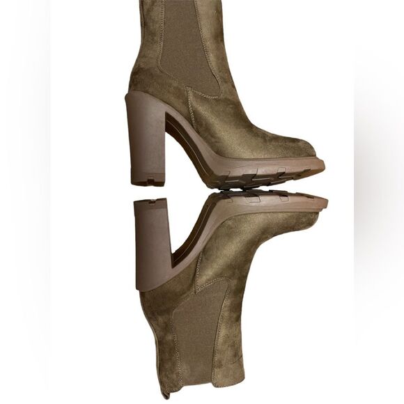 new Nine West chunky y2k block Ream Women High Heel Chelsea Boots 7.5 - Picture 6 of 11